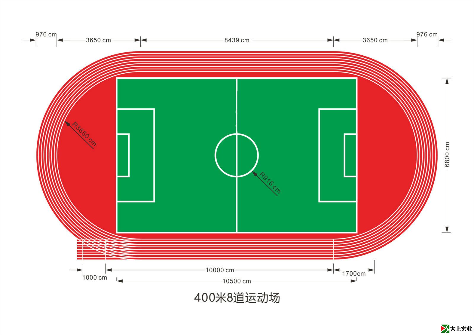 400米標(biāo)準(zhǔn)跑道平面圖