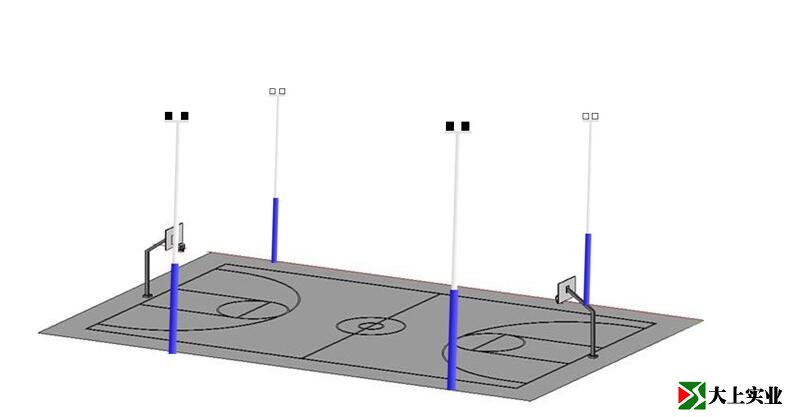 籃球場4套燈桿布燈規(guī)格圖